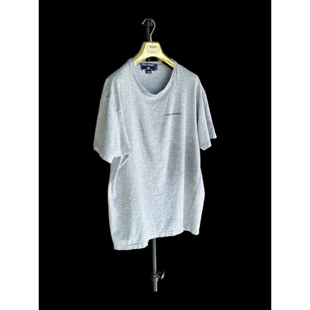 Vintage Polo Sport Ralph Lauren T-Shirt Size Large Grey Made In Usa Y2k